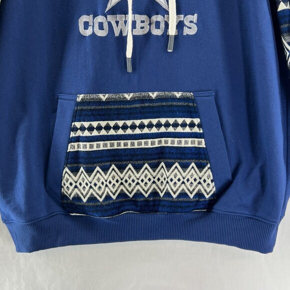 Dallas Cowboys Vigor Hoodie Men XL Geometric Pullover Southwestern Sporty Blue - Picture 4 of 15
